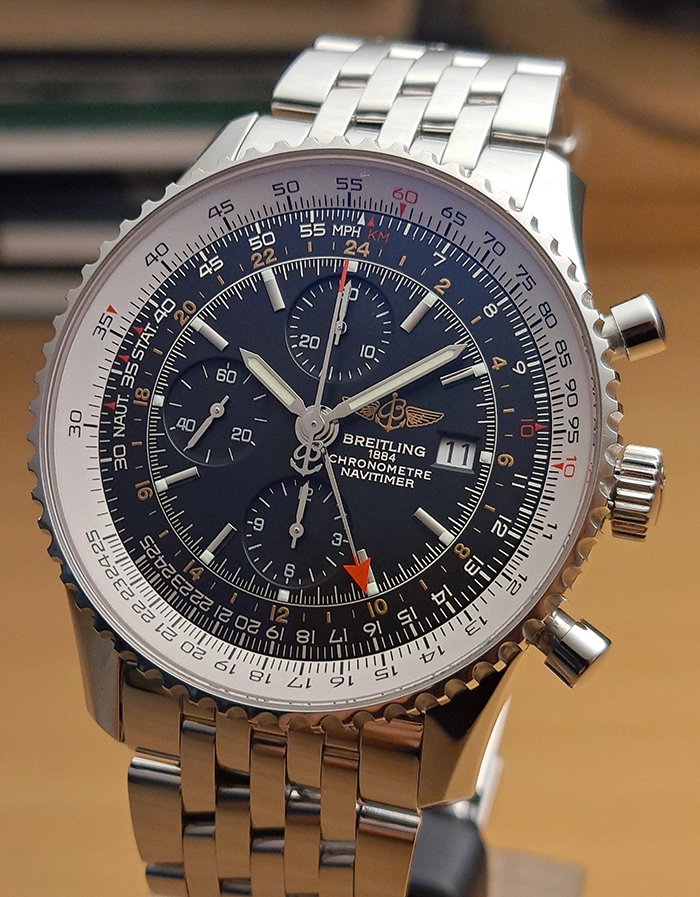 XL Breitling 1884 Chronometre Navitimer World Wristwatch Ref. A24322